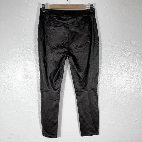 SPANX Women's Faux Leather-Like Ankle Skinny Pants - Black - Sz-M Petite (B404) - Picture 4 of 10